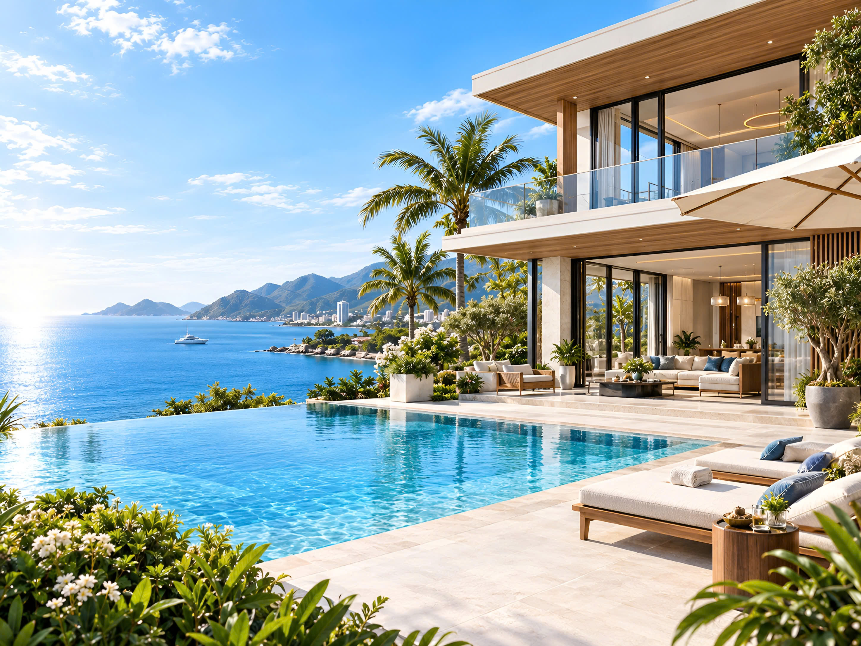 Bộ bàn ghế sân vườn villa